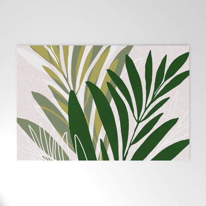 Olive Branches Contemporary Botanical Art Welcome Mat Gallery Image 1