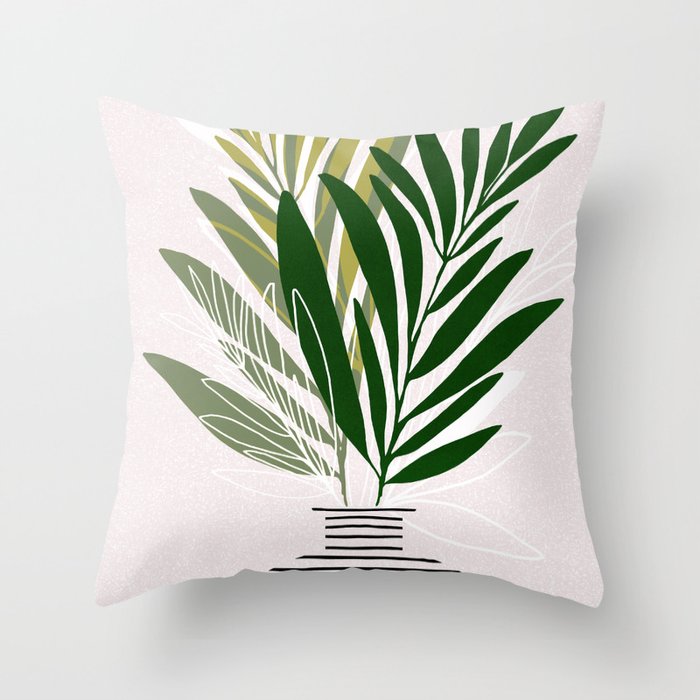 Olive Branches Contemporary Botanical Art Throw Pillow Gallery Image 6