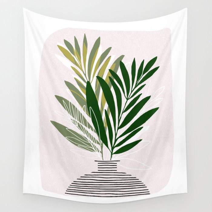 Olive Branches Contemporary Botanical Art Wall Tapestry Gallery Image 4