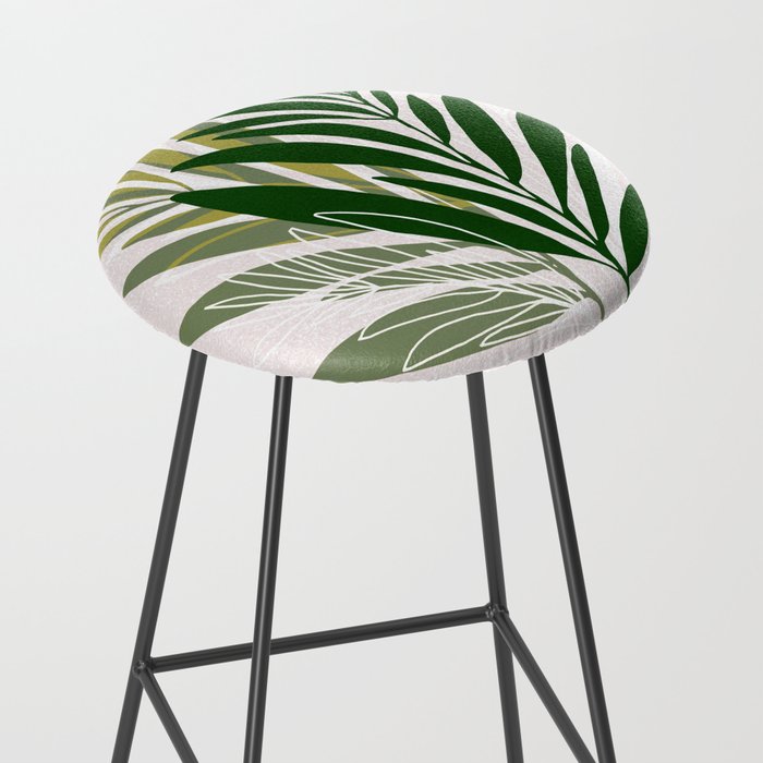 Olive Branches Contemporary Botanical Art Stool Gallery Image 2