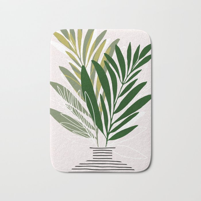 Olive Branches Contemporary Botanical Art Bath Mat Gallery Image 1