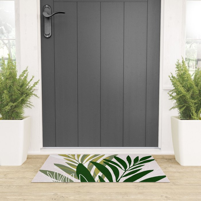 Olive Branches Contemporary Botanical Art Welcome Mat Gallery Image 3
