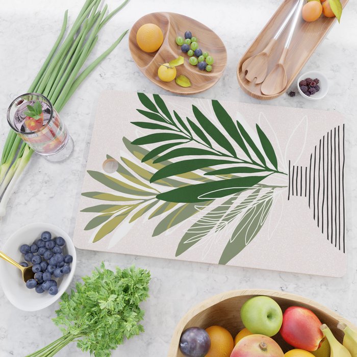 Olive Branches Contemporary Botanical Art Cutting Board Gallery Image 2