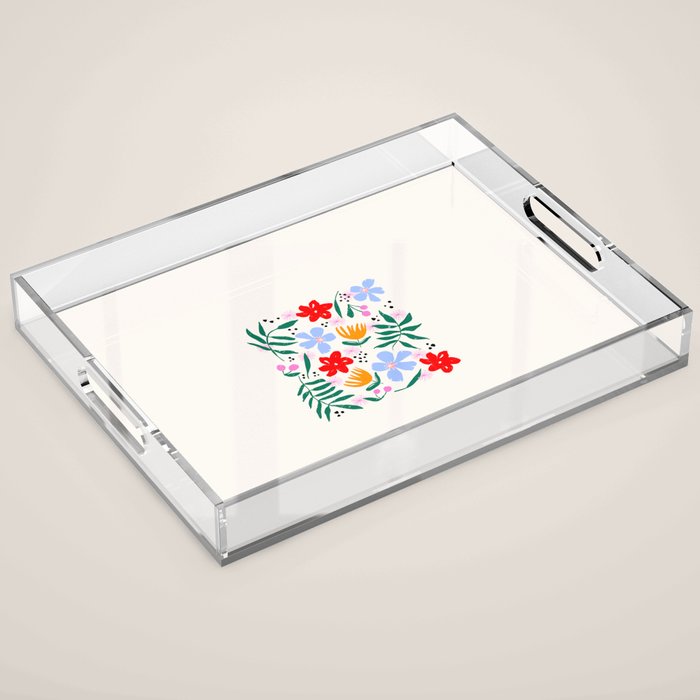 Abstract Florals Acrylic Tray Gallery Image 1