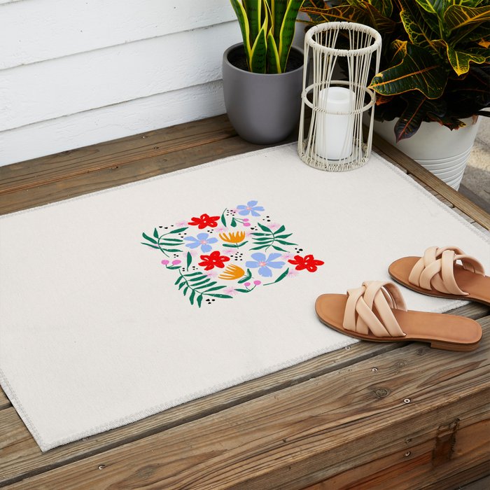 Abstract Florals Outdoor Rug Gallery Image 2