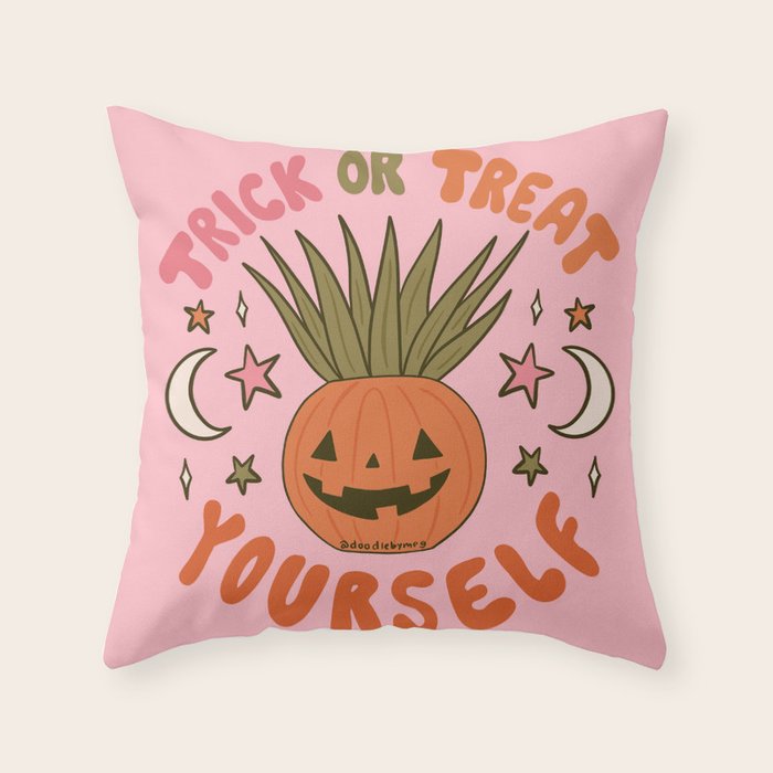 Trick or Treat Yourself Throw Pillow Gallery Image 1