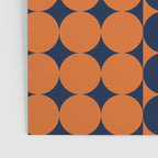 Abstraction Shapes 30 in vintage Orange and Navy Blue Poster Gallery Image 3