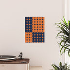 Abstraction Shapes 30 in vintage Orange and Navy Blue Poster Gallery Image 2