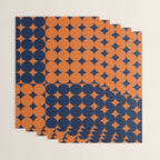 Abstraction Shapes 30 in vintage Orange and Navy Blue Wrapping Paper Gallery Image 3