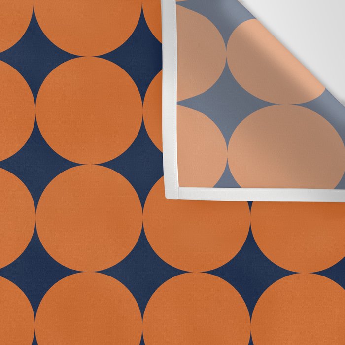 Abstraction Shapes 30 in vintage Orange and Navy Blue Wall Tapestry Gallery Image 3