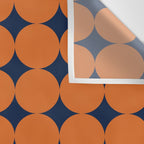Abstraction Shapes 30 in vintage Orange and Navy Blue Wall Tapestry Gallery Image 3