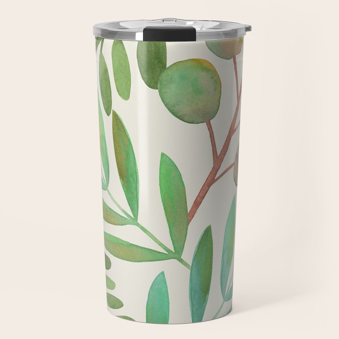 Watercolor Leaves II Travel Mug Gallery Image 1