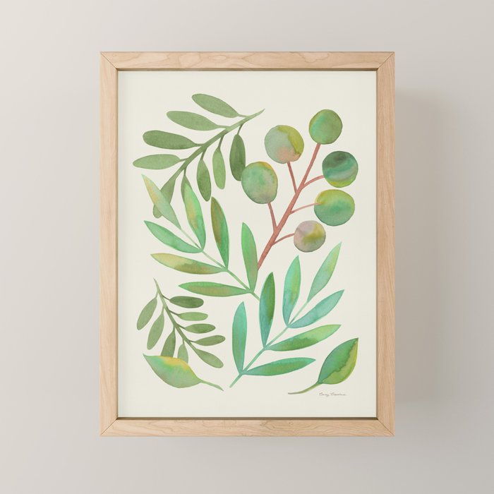 Watercolor Leaves II Mini Art Print Gallery Image 1