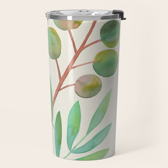Watercolor Leaves II Travel Mug Gallery Image 2