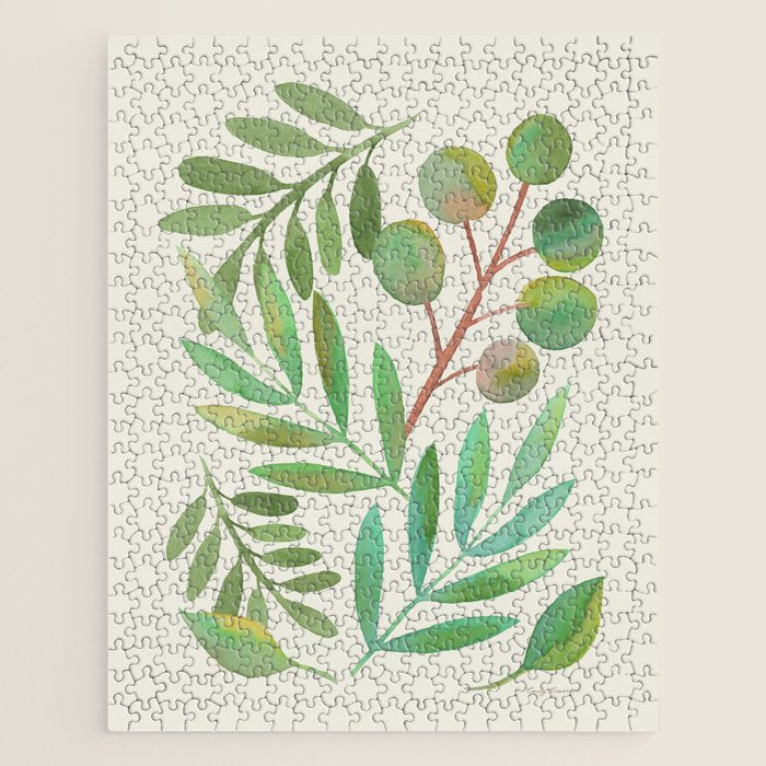 Watercolor Leaves II Jigsaw Puzzle Gallery Image 1