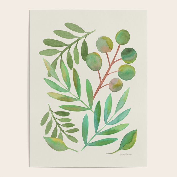 Watercolor Leaves II Poster Gallery Image 4