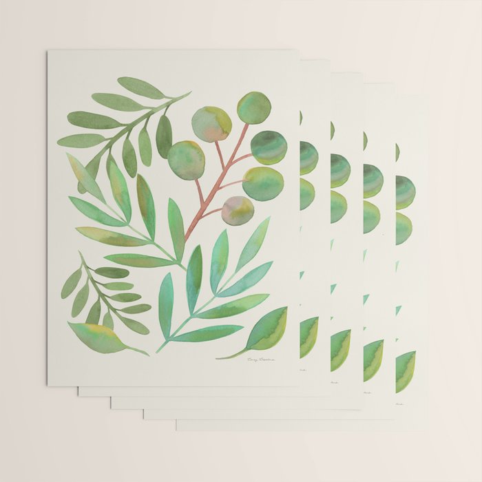 Watercolor Leaves II Wrapping Paper Gallery Image 3