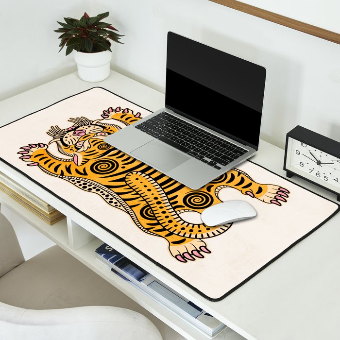 King Of The Jungle 01: Golden Tiger Edition Desk Mat Gallery Image 2