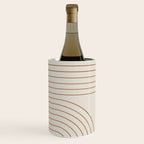 Minimal Line Curvature VI Earthy Natural Mid Century Modern Arch Abstract Wine Chiller Gallery Image 3