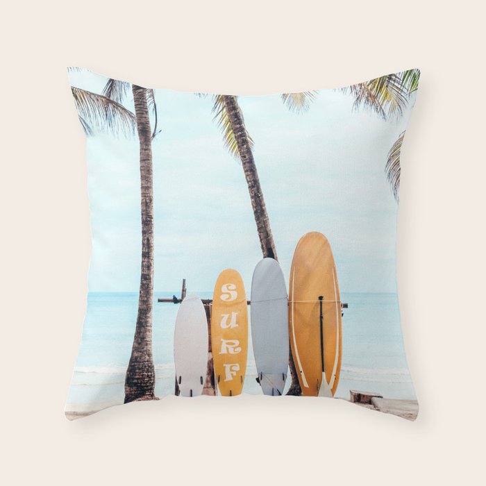 Choose Your Surfboard Throw Pillow Gallery Image 1
