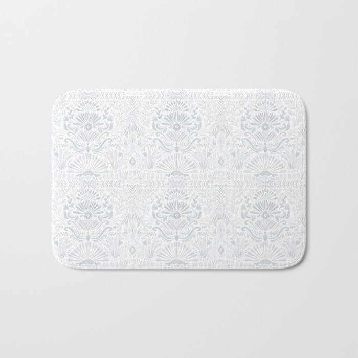 Boho Watercolor Geometric Pattern - Blue Bath Mat Gallery Image 1