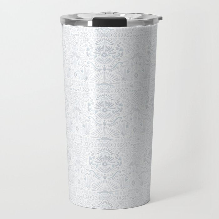 Boho Watercolor Geometric Pattern - Blue Travel Mug Gallery Image 1