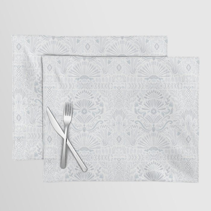 Boho Watercolor Geometric Pattern - Blue Placemat Gallery Image 1