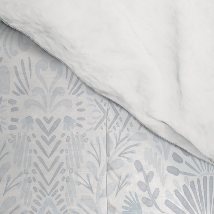 Boho Watercolor Geometric Pattern - Blue Comforter Gallery Image 4