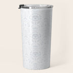 Boho Watercolor Geometric Pattern - Blue Travel Mug Gallery Image 3