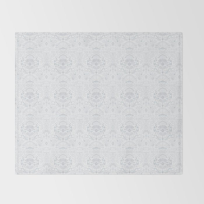 Boho Watercolor Geometric Pattern - Blue Throw Blanket Gallery Image 2