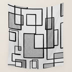 Piet Composition - Mid-Century Modern Minimalist Geometric Abstract in Gray Wall Tapestry Gallery Image 4