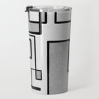 Piet Composition - Mid-Century Modern Minimalist Geometric Abstract in Gray Travel Mug Gallery Image 3