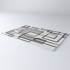 Piet Composition - Mid-Century Modern Minimalist Geometric Abstract in Gray Rug Gallery Image 3
