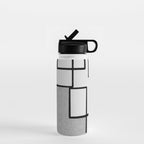 Piet Composition - Mid-Century Modern Minimalist Geometric Abstract in Gray Water Bottle Gallery Image 1