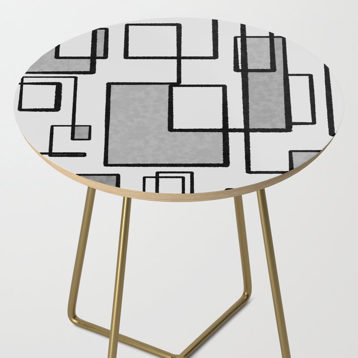Piet Composition - Mid-Century Modern Minimalist Geometric Abstract in Gray Side Table Gallery Image 2