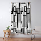 Piet Composition - Mid-Century Modern Minimalist Geometric Abstract in Gray Window Curtain Gallery Image 5