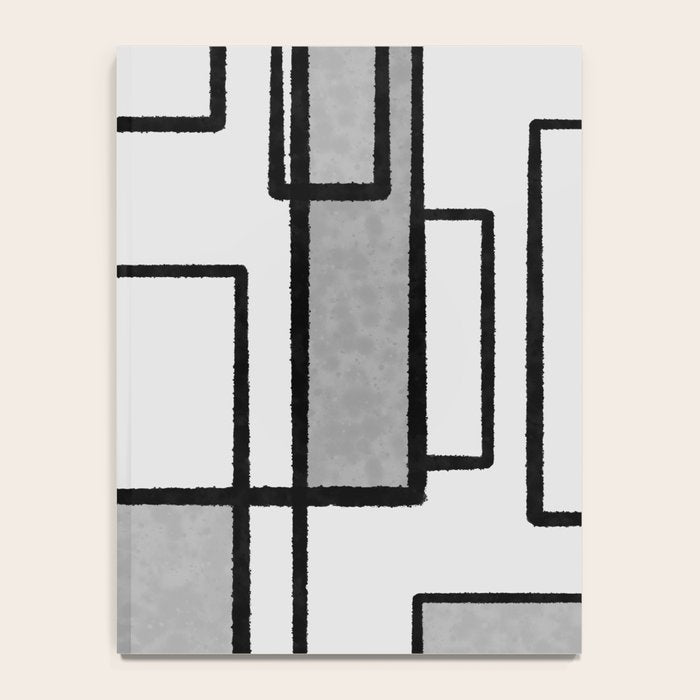 Piet Composition - Mid-Century Modern Minimalist Geometric Abstract in Gray Notebook Gallery Image 4