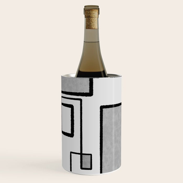 Piet Composition - Mid-Century Modern Minimalist Geometric Abstract in Gray Wine Chiller Gallery Image 2