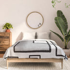 Piet Composition - Mid-Century Modern Minimalist Geometric Abstract in Gray Comforter Gallery Image 3