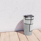 Piet Composition - Mid-Century Modern Minimalist Geometric Abstract in Gray Travel Mug Gallery Image 4
