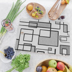 Piet Composition - Mid-Century Modern Minimalist Geometric Abstract in Gray Cutting Board Gallery Image 2