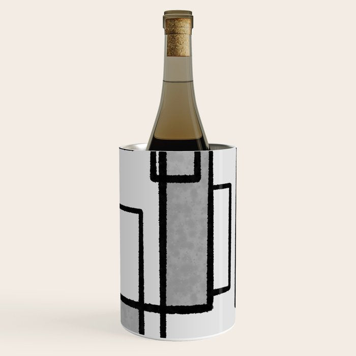 Piet Composition - Mid-Century Modern Minimalist Geometric Abstract in Gray Wine Chiller Gallery Image 3