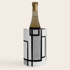 Piet Composition - Mid-Century Modern Minimalist Geometric Abstract in Gray Wine Chiller Gallery Image 3