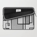 Piet Composition - Mid-Century Modern Minimalist Geometric Abstract in Gray Laptop Sleeve Gallery Image 2