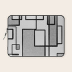 Piet Composition - Mid-Century Modern Minimalist Geometric Abstract in Gray Laptop Sleeve Gallery Image 1
