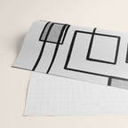 Piet Composition - Mid-Century Modern Minimalist Geometric Abstract in Gray Wrapping Paper Gallery Image 2