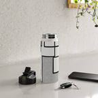 Piet Composition - Mid-Century Modern Minimalist Geometric Abstract in Gray Water Bottle Gallery Image 4