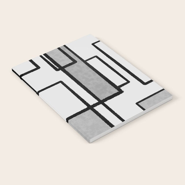 Piet Composition - Mid-Century Modern Minimalist Geometric Abstract in Gray Notebook Gallery Image 2