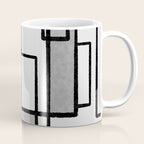 Piet Composition - Mid-Century Modern Minimalist Geometric Abstract in Gray Coffee Mug Gallery Image 1