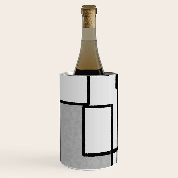 Piet Composition - Mid-Century Modern Minimalist Geometric Abstract in Gray Wine Chiller Gallery Image 1